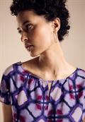 Print Materialmix T-Shirt bellflower lilac