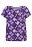 Print Materialmix T-Shirt bellflower lilac