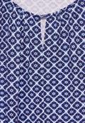 Print Materialmix T-Shirt deep blue