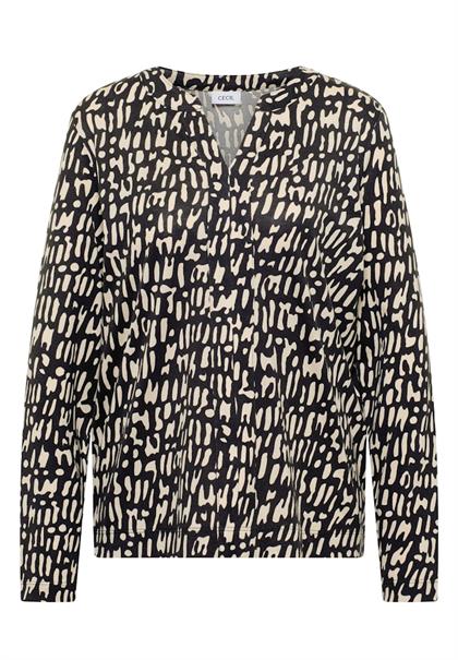 Print-Shirt im Tunika-Look raw khaki