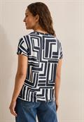 Print-Shirt mit Knopfdetail universal blue
