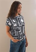 Print-Shirt mit Knopfdetail universal blue