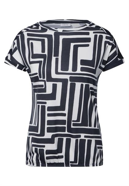 Print-Shirt mit Knopfdetail universal blue