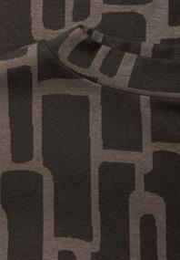 Print Shirt mit Tunnelzug darkest brown