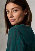 Print-Shirt mit Ziersteinen petrol green