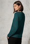 Print-Shirt mit Ziersteinen petrol green