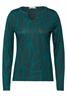 Print-Shirt mit Ziersteinen petrol green
