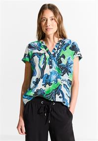 Print Viskose Bluse vanilla white