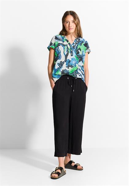Print Viskose Bluse vanilla white