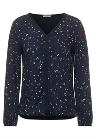 Printbluse im Materialmix night sky blue