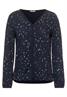 Printbluse im Materialmix night sky blue