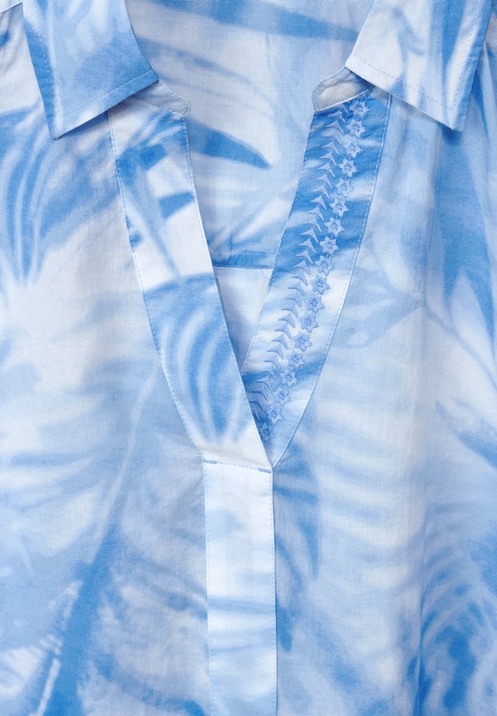 Langarmbluse bei online Cotton kaufen Printbluse Cecil blue Light in Damen bequem tranquil