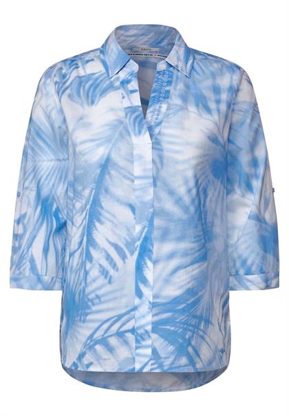 Printbluse in Light Cotton tranquil blue