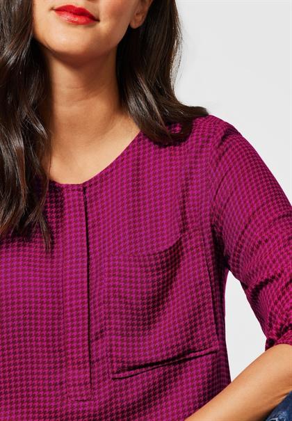 Printbluse in Viskose lavish pink