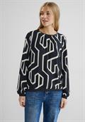 Printbluse mit Cut out deep blue