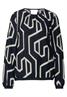 Printbluse mit Cut out deep blue
