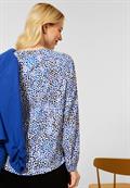 Printbluse mit Stehkragen off white