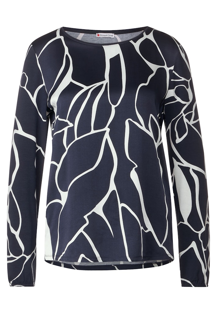 Street One - Damen Langarmshirt - Blau - Größe: 36 - bei Tara-M