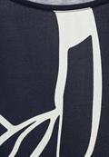 Printshirt im Materialmix deep blue