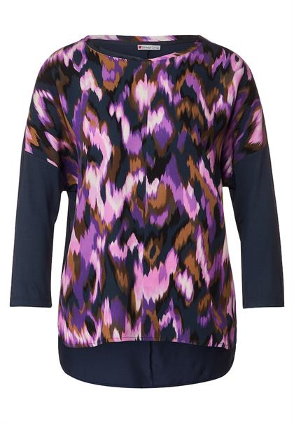 Printshirt mit 3/4 Arm deep pure lilac
