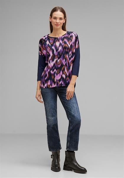 Printshirt mit 3/4 Arm deep pure lilac