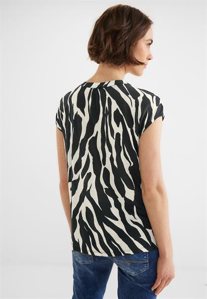 Printshirt mit Knopfleiste black