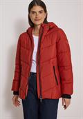 Puffer-Jacke in Midi-Länge mit Kapuze light russet red