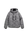 Puffer-Jacke mit abnehmbarer Kapuze mid grey melange structure