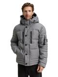 Puffer-Jacke mit abnehmbarer Kapuze mid grey melange structure