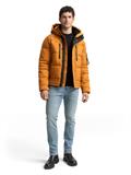 Puffer-Jacke mit abnehmbarer Kapuze peanut butter brown