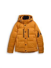 Puffer-Jacke mit abnehmbarer Kapuze peanut butter brown