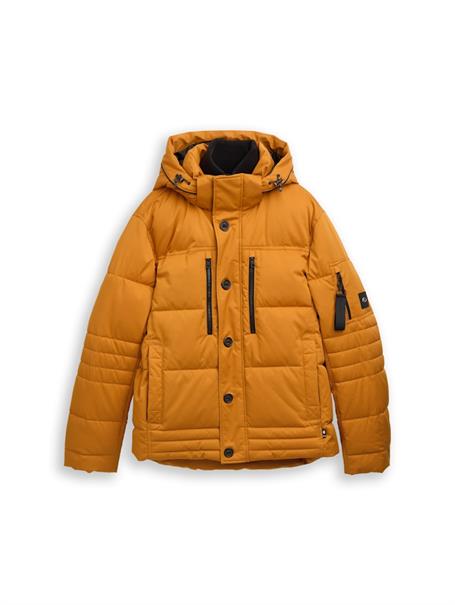 Puffer-Jacke mit abnehmbarer Kapuze peanut butter brown