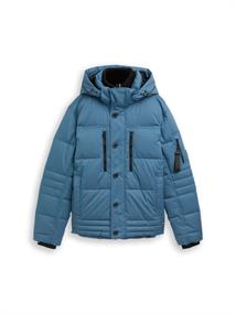 Puffer-Jacke mit abnehmbarer Kapuze real teal blue