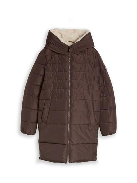 Puffer-Mantel aus wasserabweisendem Material java dark brown