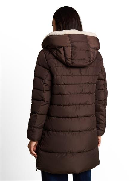 Puffer-Mantel aus wasserabweisendem Material java dark brown