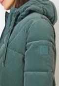 Puffer Mantel mit Cordmix ice hill green