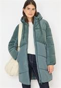 Puffer Mantel mit Cordmix ice hill green