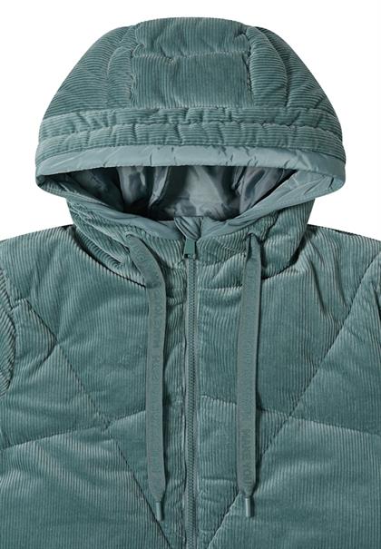 Puffer Mantel mit Cordmix ice hill green