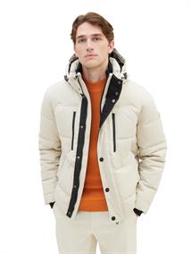 Pufferjacke mit abnehmbarer Kapuze beige alfalfa