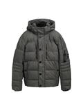 Pufferjacke mit abnehmbarer Kapuze grey garment dye structure