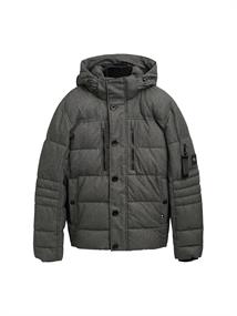 Pufferjacke mit abnehmbarer Kapuze grey garment dye structure