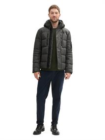 Pufferjacke mit abnehmbarer Kapuze grey garment dye structure