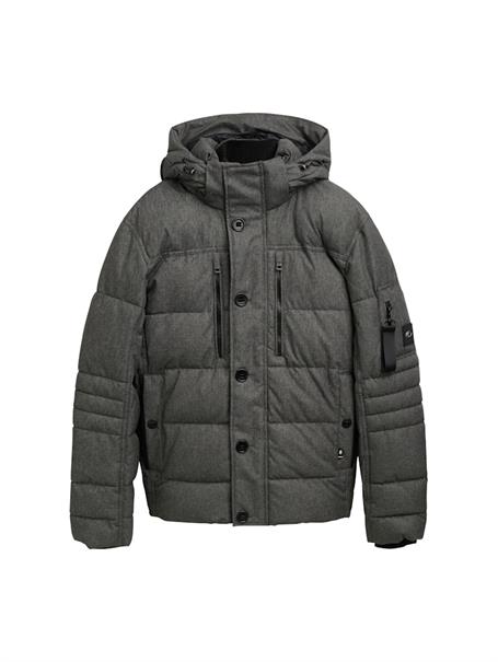 Pufferjacke mit abnehmbarer Kapuze grey garment dye structure