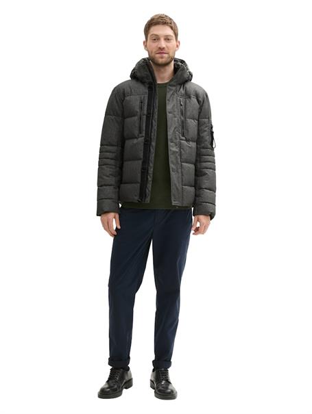 Pufferjacke mit abnehmbarer Kapuze grey garment dye structure
