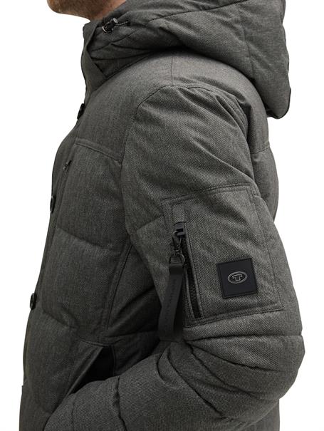 Pufferjacke mit abnehmbarer Kapuze grey garment dye structure