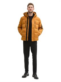 Pufferjacke mit abnehmbarer Kapuze peanut butter brown