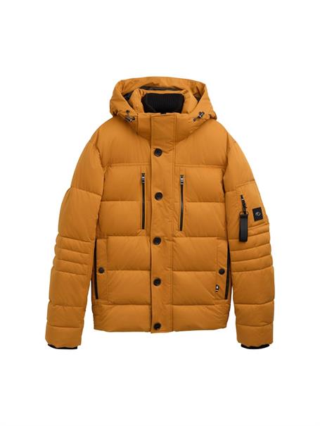 Pufferjacke mit abnehmbarer Kapuze peanut butter brown