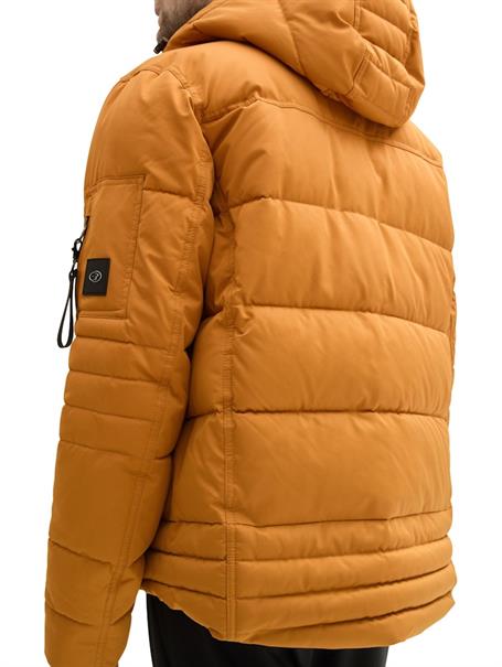 Pufferjacke mit abnehmbarer Kapuze peanut butter brown