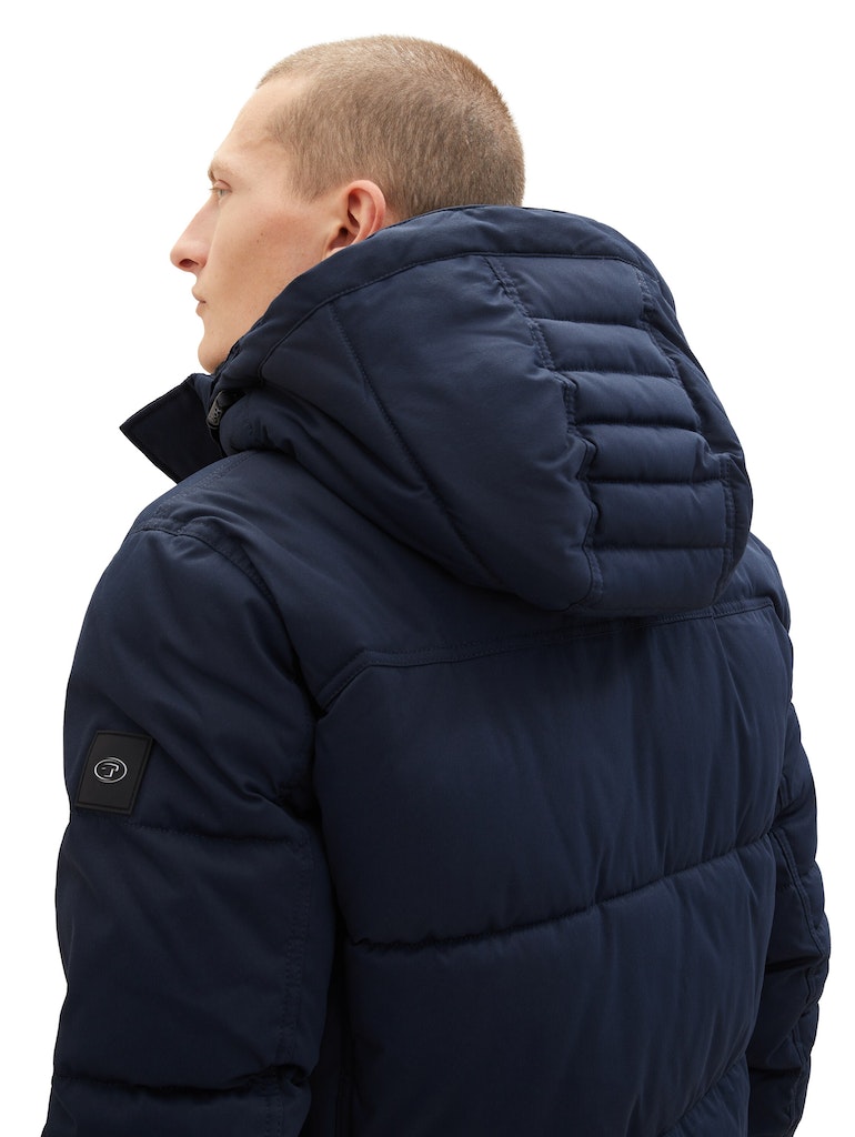 Tom Tailor Herren Jacke Pufferjacke mit abnehmbarer Kapuze sky 