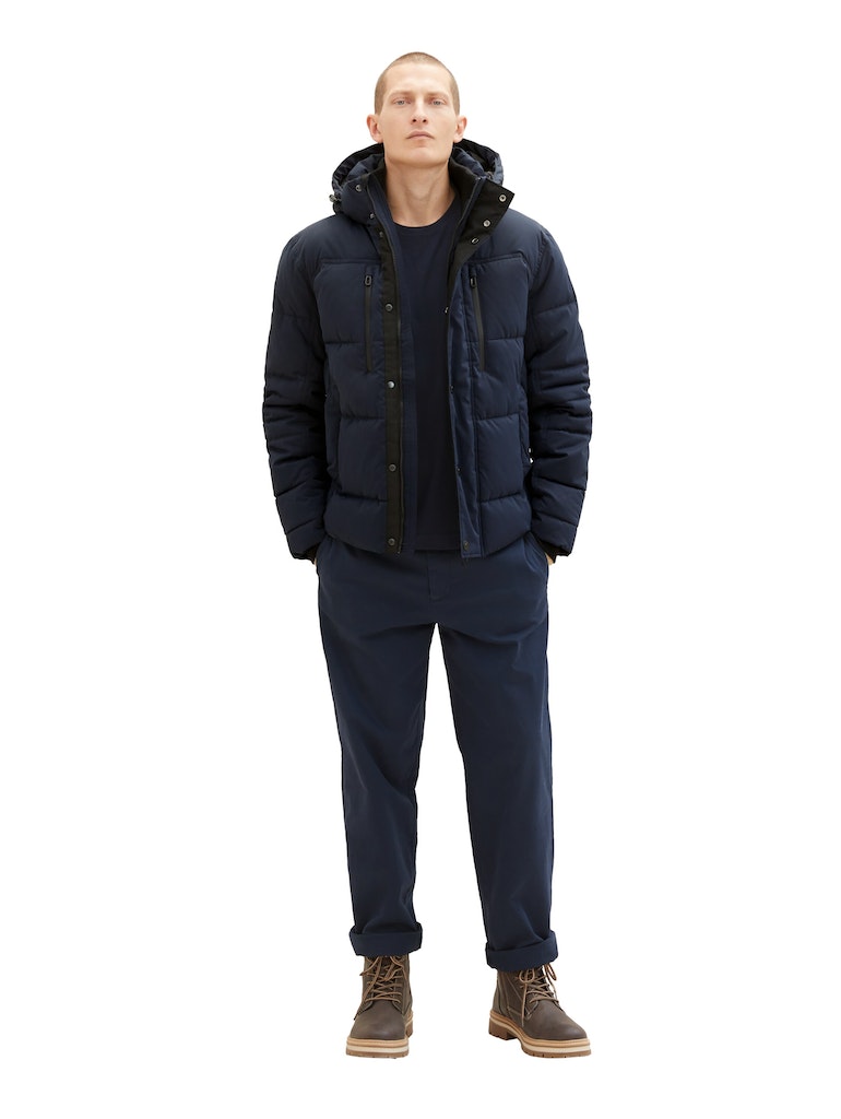 Tom Tailor Herren Jacke Pufferjacke mit abnehmbarer Kapuze sky 